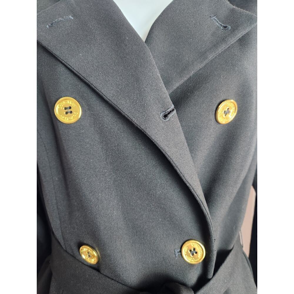 Calvin Klein knit double breasted trench sz 6 lined pockets belted old Money - Picture 2 of 9